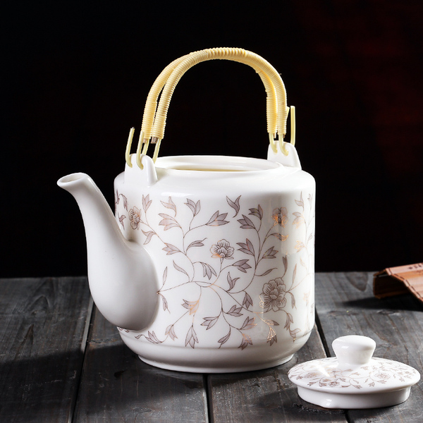 大容量耐热景德镇陶瓷壶凉水壶 大号青花提梁壶陶瓷大茶壶 冷水壶
