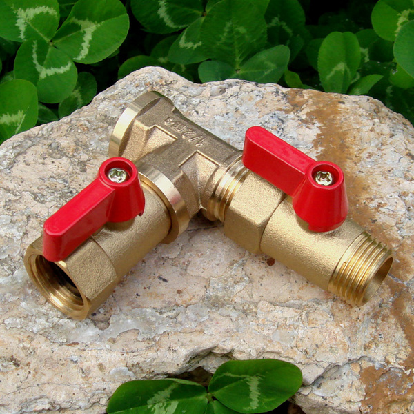 加厚方体铜四分内外丝金属小柄铜球阀开关热水器自来水三通分水阀