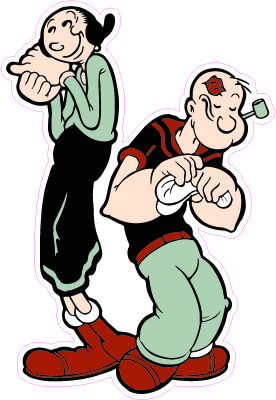 大力水手大号3m旅行箱行李箱苹果电脑笔记本儿童卡通贴纸贴画a471