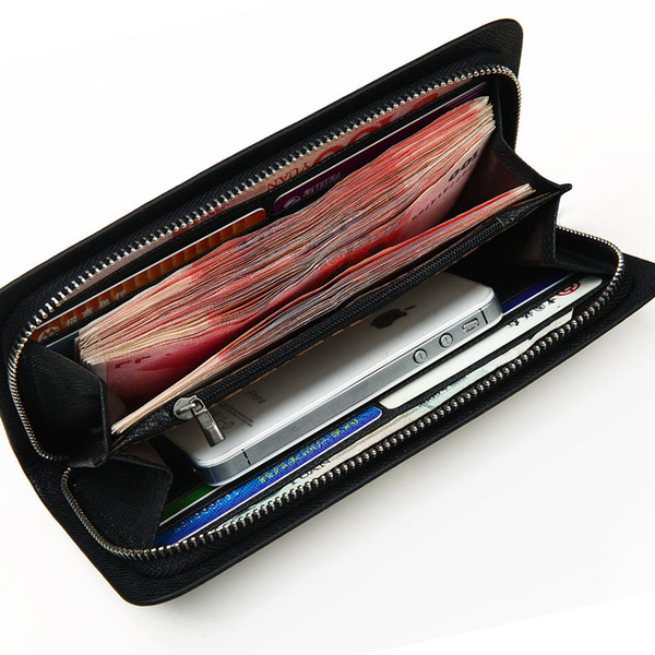 男士长款钱包 大容量时尚拉链男式钱包多卡位韩版男学生钱包包邮