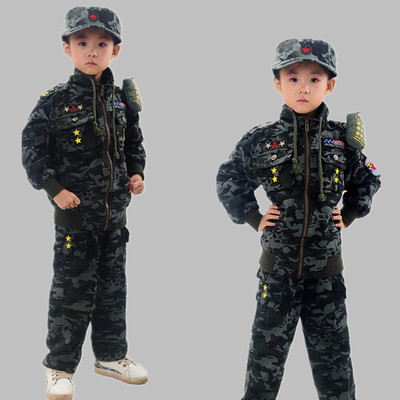 童裝男童秋裝開衫外套兒童迷彩服套裝長袖男孩軍訓軍裝小孩迷彩服