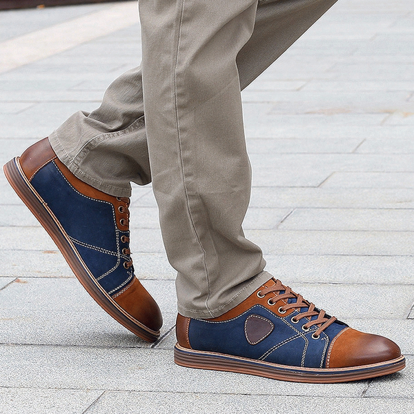 真皮英伦皮鞋男鞋青春潮流韩版男式低帮鞋春秋大头鞋休闲鞋e 0411