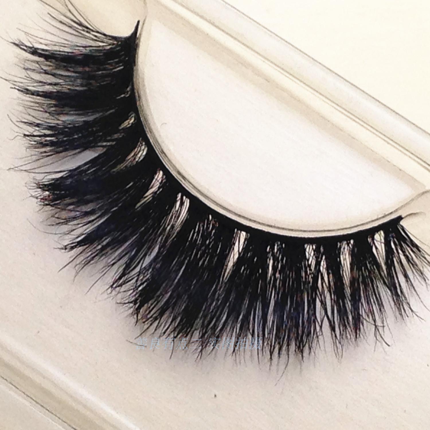 H09 horsehair huge false eyelashes one pair of cross -grade thick eyelashes handmade theatrical models