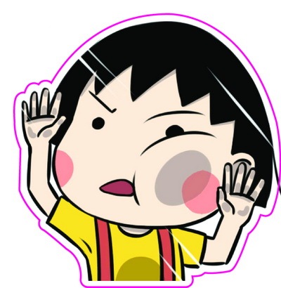 3m反复使用小丸子撞玻璃大号拉杆箱贴玻璃贴电脑贴儿童墙贴纸0538