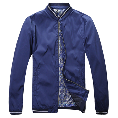 pieedenton/皮特丹顿男装时尚休闲纯涤纶男士拉链短款夹克