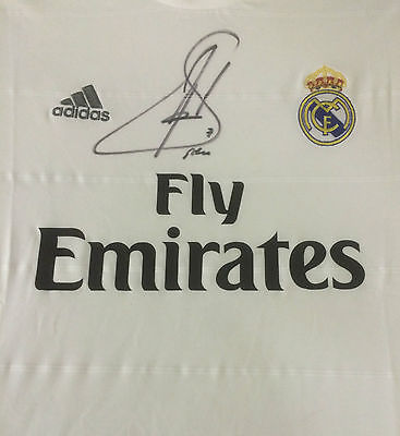 海外代购 签名球衣 劳尔亲笔签名皇家马德里足球球衣2015照片白
