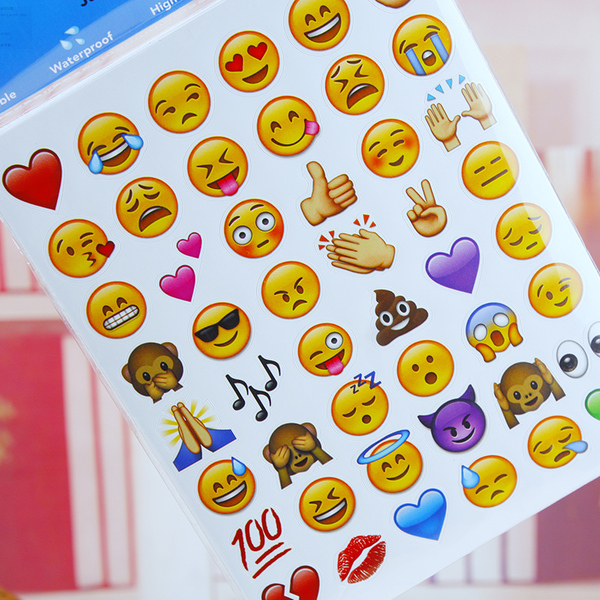 创意苹果手机表情贴纸 短信符号贴纸emoji 17 3张