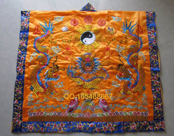 道教用品 道士服装道教双龙法衣高功法衣道袍 八卦衣(人工咬金)