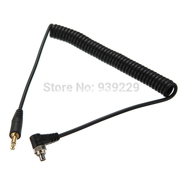 Free Shipping 3.5mm Plug to Male Flash PC Sync Cable Cord 1.