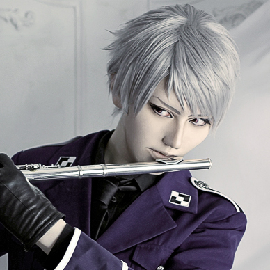 aph黑塔利亚普鲁士假发cos假发基尔伯特/灰色反翘短发cosplay假发