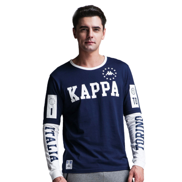 背靠背kappa长袖纯棉运动生活新款圆领新品男运动t恤k0452tc31