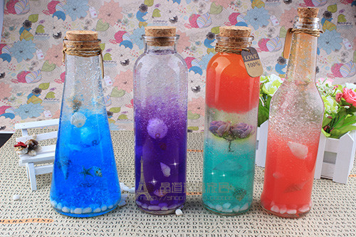 彩虹瓶星云瓶星空瓶漂流瓶许愿瓶幸运星瓶木塞玻璃瓶