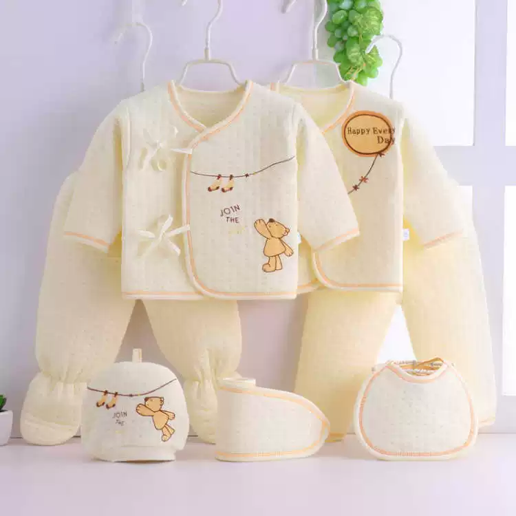 Bộ quà tặng cho bé bộ quà tặng cao cấp quần áo ấm cotton ra đời cho trẻ sơ sinh xuân và thu 7 - Bộ quà tặng em bé set quà sơ sinh giá rẻ