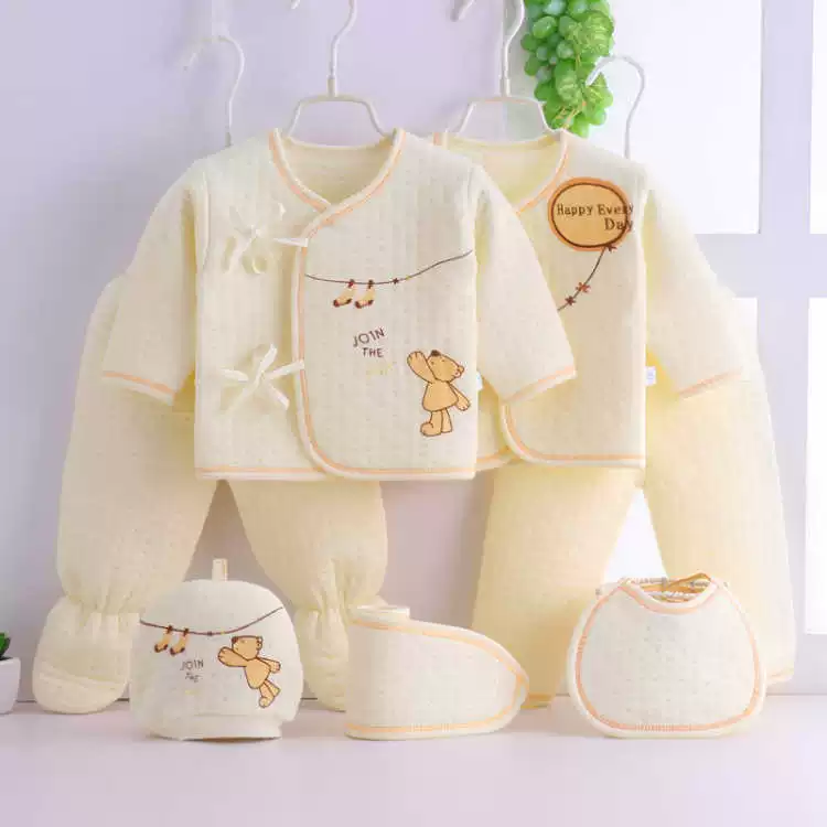 Bộ quà tặng cho bé bộ quà tặng cao cấp quần áo ấm cotton ra đời cho trẻ sơ sinh xuân và thu 7 - Bộ quà tặng em bé