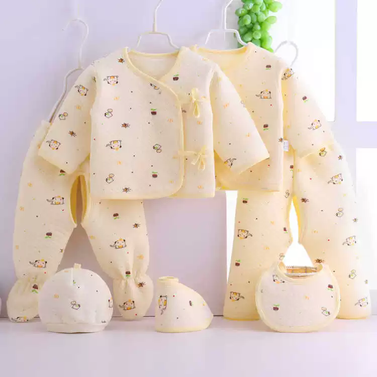 Bộ quà tặng cho bé bộ quà tặng cao cấp quần áo ấm cotton ra đời cho trẻ sơ sinh xuân và thu 7 - Bộ quà tặng em bé