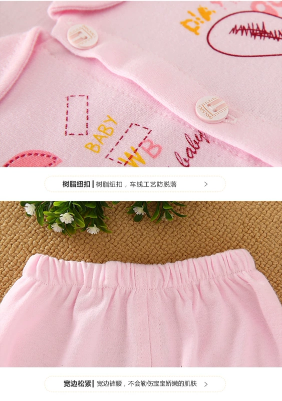 Bộ quần áo sơ sinh cotton cho bé sơ sinh 0-3 tháng 6 mùa xuân hè thu cho bé sơ sinh