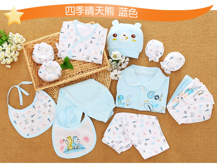 Bộ quần áo sơ sinh cotton cho bé sơ sinh 0-3 tháng 6 mùa xuân hè thu cho bé sơ sinh set hộp quà tặng quần áo sơ sinh cao cấp