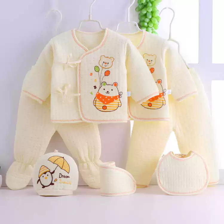 Bộ quà tặng cho bé bộ quà tặng cao cấp quần áo ấm cotton ra đời cho trẻ sơ sinh xuân và thu 7 - Bộ quà tặng em bé