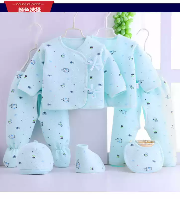 Bộ quà tặng cho bé bộ quà tặng cao cấp quần áo ấm cotton ra đời cho trẻ sơ sinh xuân và thu 7 - Bộ quà tặng em bé