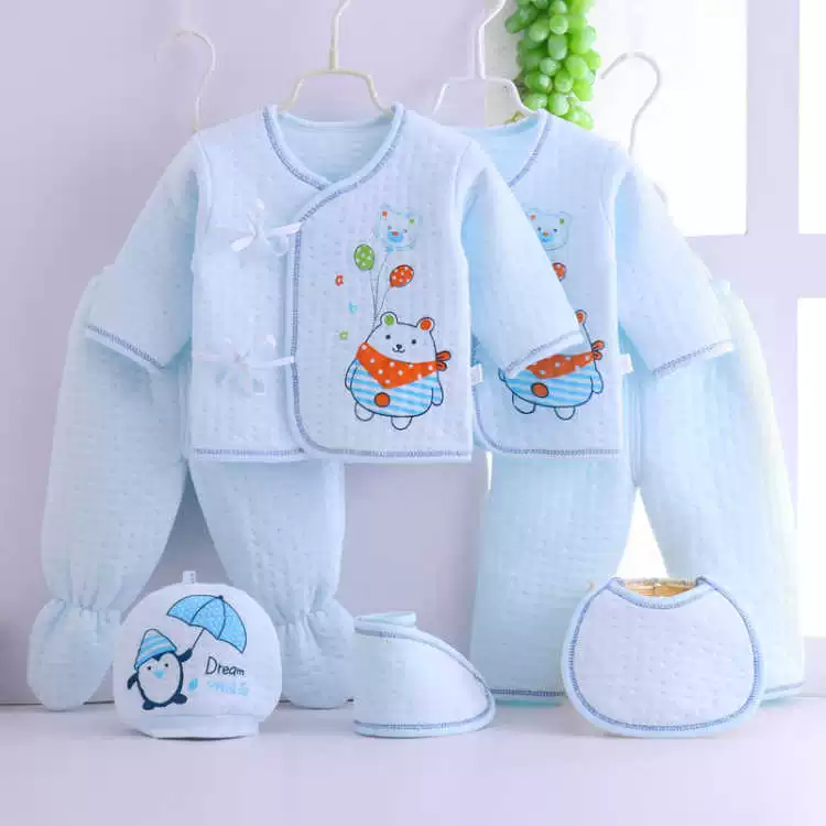 Bộ quà tặng cho bé bộ quà tặng cao cấp quần áo ấm cotton ra đời cho trẻ sơ sinh xuân và thu 7 - Bộ quà tặng em bé