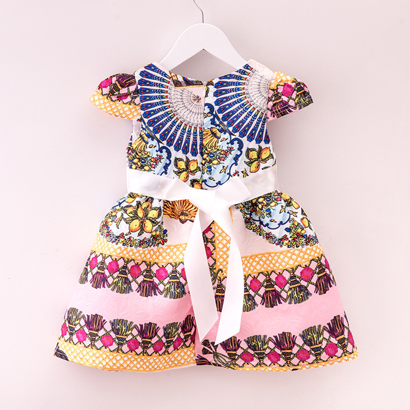 European and American fashion seasons jacquard skirt children children's clothing trade dress cotton small girls floral dress