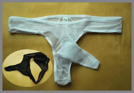 男内裤 鸡套 激凸枪袋内裤 男诱惑网纱性感透明舒适丁字裤-h3032