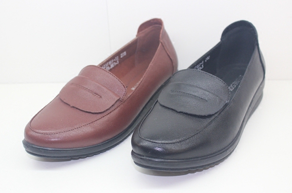 邦赛2016秋平底平跟简约单鞋中老年妇女舒适软底妈妈皮鞋6237181