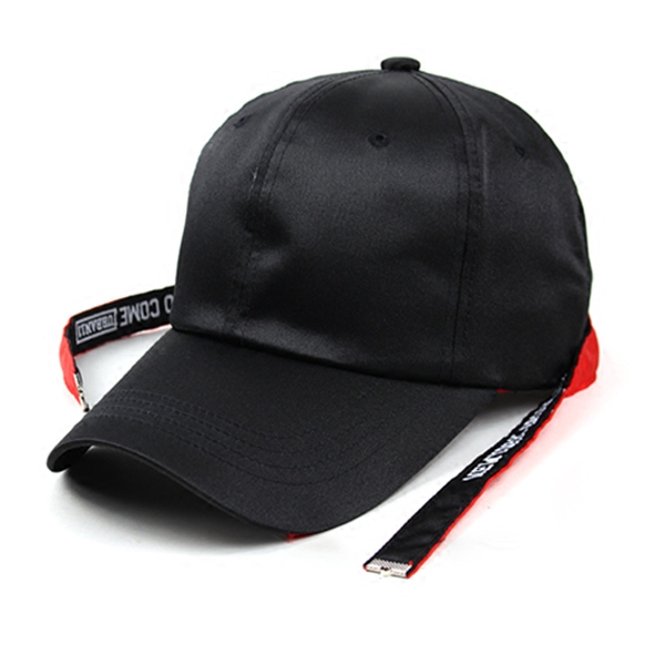 韩国新品代购正品teamlife时尚弯沿丝绒亮面缎面粉黑棒球帽男女