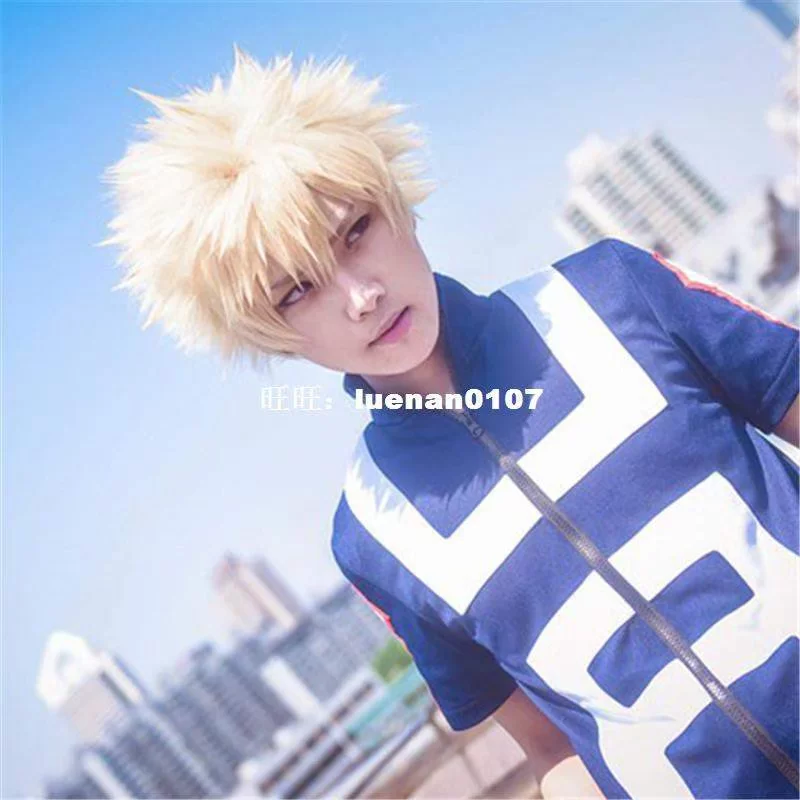 -Моя академия герой Katsuki Bakugou парик для косплея костюм
