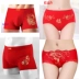 Cotton văn hóa cotton nam và nữ vài đồ lót boyshort cotton boxer quần đồ lót ren quyến rũ Cặp đôi