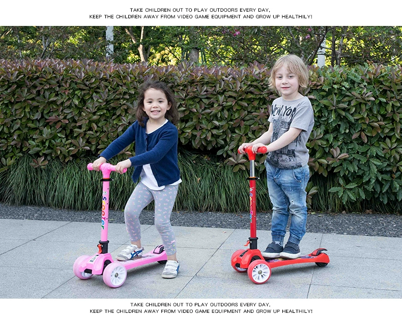 Chiếu sáng trẻ em 6-7-8-9-10 tuổi xe tay ga thời trang cô gái xe đẩy cô gái bánh xe quà tặng trẻ em trượt băng