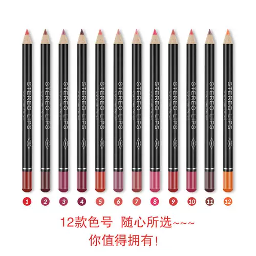 New12 цветной матовой коричневой губной лайнер waproof long