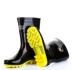 Giày cao gót đôi tiền chính hãng khai thác mỏ gân mưa cao su ống cao su trắng thực phẩm mưa ủng axit và bảo hiểm dầu kháng kiềm - Rainshoes Rainshoes