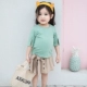 Elf cô gái bé mùa hè ngắn tay t-shirt màu rắn mỏng 0-2-3 năm tuổi cotton bé năm điểm tay áo thời trang t-shirt