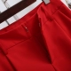 Caisen tự hoạt động cửa hàng loạt 2018 mùa xuân mới xếp li quần màu đỏ giản dị quần nữ quần hậu cung lỏng lẻo quần nhung dài nữ Quần Harem