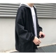 Ông Fang inch 18 mùa xuân và Hàn Quốc phiên bản của nam sinh viên giả hai mảnh áo bat tay áo lỏng thường đội mũ trùm đầu áo khoác nam áo khoác áo bomber Áo khoác