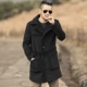 Đặc biệt cung cấp mùa đông màu đen thời trang nam len len len coat coat furry nam dài coat F2150