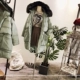 MY907 Weijia khá dày! Cổ áo lông màu xanh lá cây, vòng eo ba chiều, quạt Hàn Quốc, áo khoác dài thời trang, áo khoác