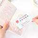 Du lịch Hàn Quốc Túi trong suốt Chà chống thấm Gói hộ chiếu Bao bì đa chức năng Clip Cặp thẻ ID bao hộ chiếu khắc tên Túi thông tin xác thực