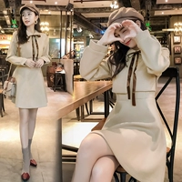 Váy len mùa thu đông 2018 phiên bản mới của Hàn Quốc dưới đáy hoang dã Một chiếc váy chữ nhỏ kiểu dáng thời trang váy xòe đẹp