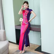Đầm nữ dài thanh lịch, váy sườn xám thanh lịch cải tiến sườn xám nữ catwalk sườn xám 2019 kiểu mới Trung Quốc - Sản phẩm HOT