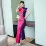 Đầm nữ dài thanh lịch, váy sườn xám thanh lịch cải tiến sườn xám nữ catwalk sườn xám 2019 kiểu mới Trung Quốc - Sản phẩm HOT áo kiểu trung niên hàn quốc