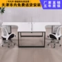 Bảng điều khiển nội thất văn phòng đôi bàn làm việc kết hợp thép hình chữ L và gỗ nhân viên bàn nhân viên vị trí đơn giản và hiện đại bàn làm việc thông minh