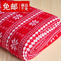 Snowflake trên đỏ dệt kim mùa thu vải len và áo khoác mùa đông áo len vải váy 8,8 nhân dân tệ một nửa mét - Vải vải tự làm vải thun 4 chiều