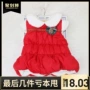 Váy vest nữ mùa đông cộng với áo nhung dày trong phần dài 1-3 tuổi của trẻ em dịch vụ năm mới lớn màu đỏ áo gile thu đông bé gái