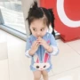 Đồ bơi trẻ em Hàn Quốc một mảnh Áo tắm Hàn Quốc cho bé gái áo gió dài tay chống nắng hoạt hình váy thỏ đội mũ bơi quần áo sành điệu cho be gái