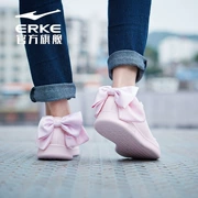 Giày dép nữ thông dụng Hongxing Erke màu hồng nơ giản dị 2019 mùa xuân và mùa hè Giày nữ thời trang hoang dã - Dép / giày thường
