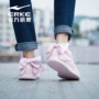 Giày dép nữ thông dụng Hongxing Erke màu hồng nơ giản dị 2019 mùa xuân và mùa hè Giày nữ thời trang hoang dã - Dép / giày thường giày thể thao nam sneaker