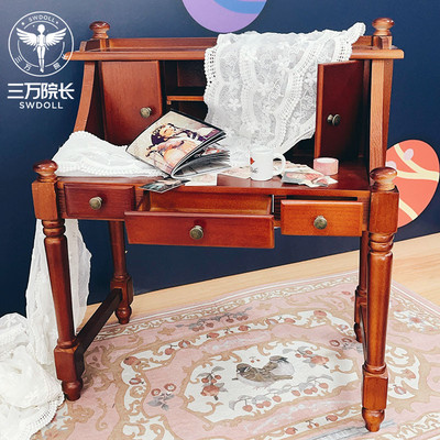 taobao agent [Homemade] 30,000 Dean BJD Damnan Desk with 3 -point furniture decoration Wooden BJD baby