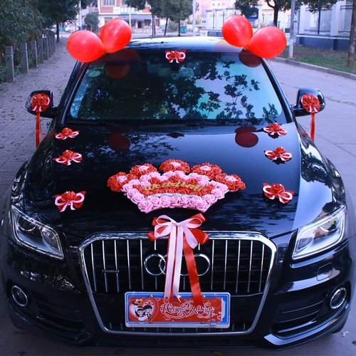 Свадебный автомобиль декоративный костюм тянуть цветы свадебная свадебная свадебная свадебная моделирование автомобиля Голова Цветочная корона